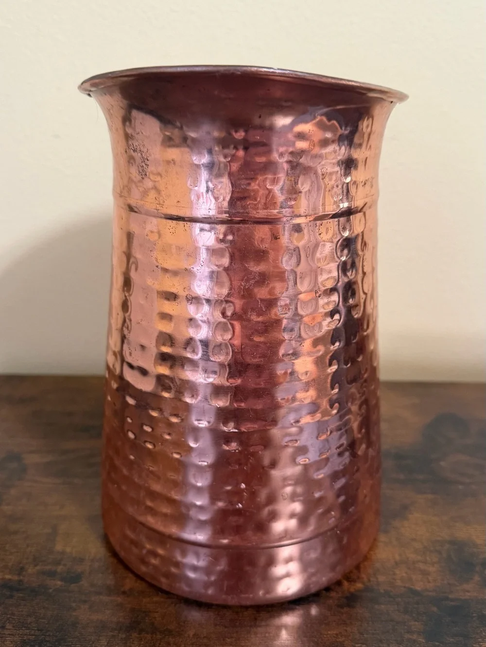 Hammered Copper Metalware Pitcher